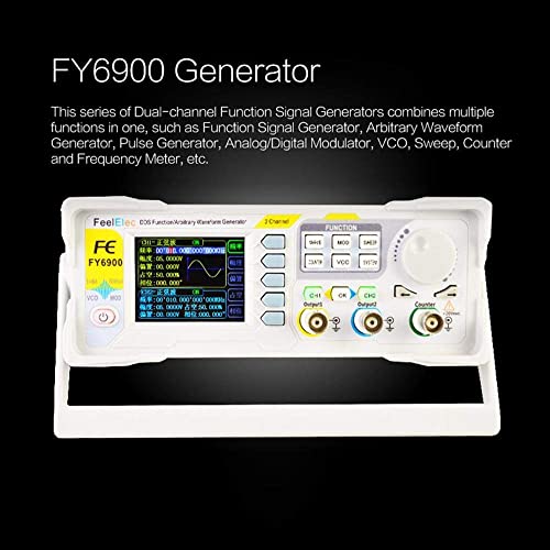 Wonvon Dds Function Generator, 60Mhz Dual-Channel Signal Generator 0.01-100Mhz Arbitrary Waveform Pulse Fy6900-60M Generator Function Signal Generator #TOP1