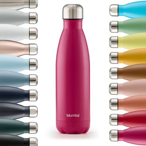 Blumtal® Trinkflasche Edelstahl Charles - Thermosflasche 500 ml - BPA-freie Thermo Trinkflasche kalt&warm - auslaufsichere Trinkflasche Metall - Thermos Trinkflasche...