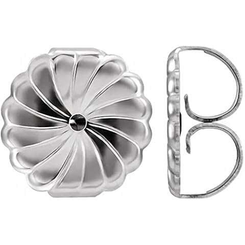Sterling Silver and 14K Gold Filled Large Swirl Earring Backs Ear Nuts | 9.2 x 9.4 mm | Made in USA (Sterling Silver, 8 Pieces) Cover