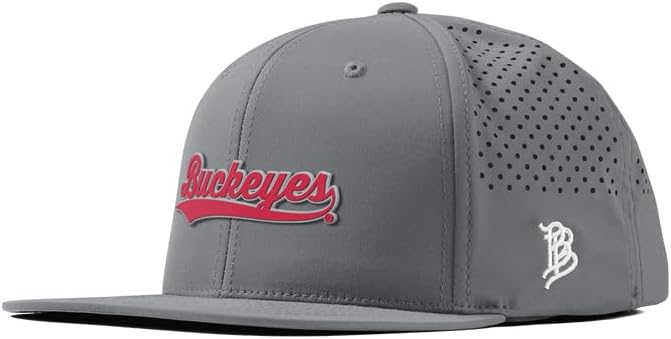 Branded Bills Officially Licensed x Ohio State Buckeyes Flat Performance Collection Buckeyes Script PVC