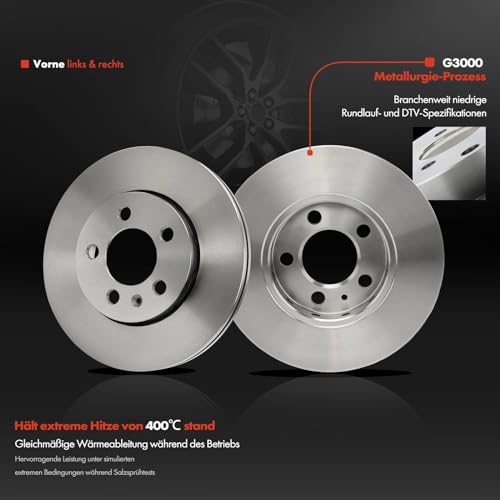 Frankberg 4x Bremsscheiben + 8x Bremsbeläge Mit bremsenschmiermittel Vorderachse Hinterachse Kompatibel mit Golf IV 1J1 1997-2005 A3 8L1 1996-2003 Polo 9A 9N 2001-2009 Replace# 1J0615301D