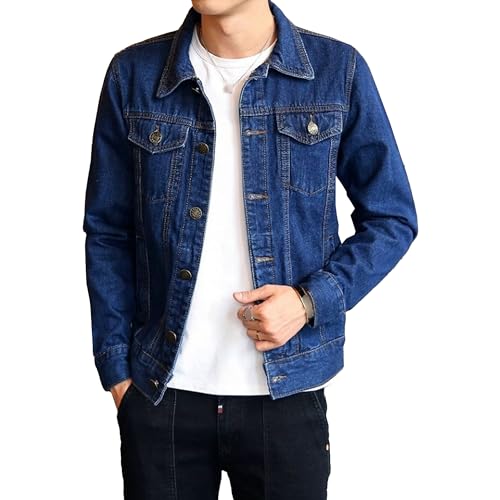 Veste en jean décontractée homme DGKaxiyaHM blouson motard noir manches longues L