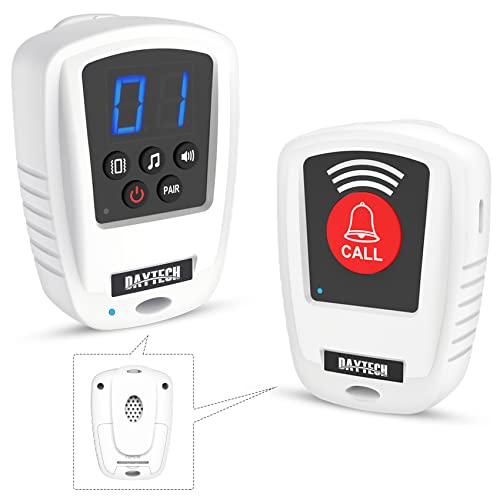 DAYTECH Rechargeable Caregiver Pager, Smart Call Bell Button for ...
