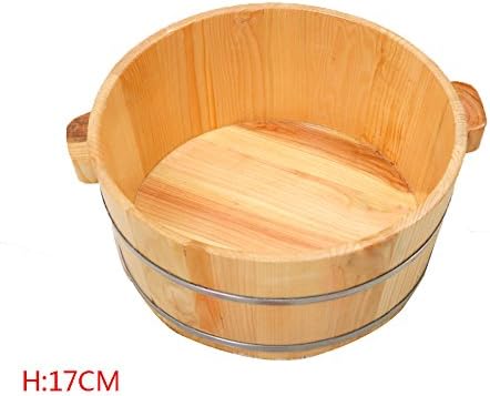 ERHANG Pedicure Basin, Foot Basin Wooden Bucket Foot Barrels Foot Tub Foot Bath Barrel Wood,B