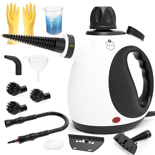 FANLILING Pressurized Multi-Surface Handheld Steam Cleaner for Home with 12 pcs Accessories, Chemical-Free Multi-Purpose Steamer for Cleaning Car, Furniture, Floor, Tile Grout and Home Use
