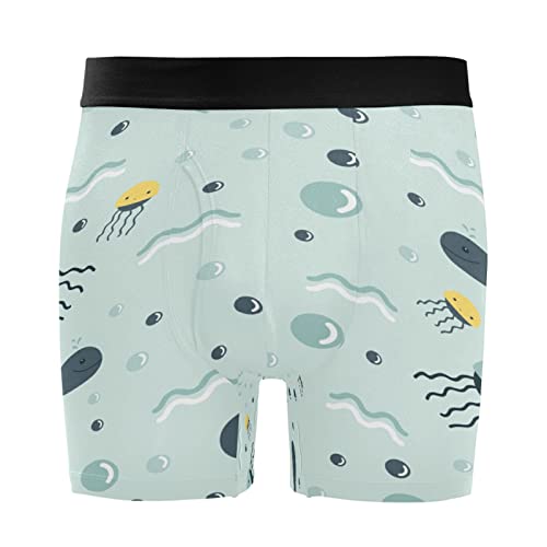 Bóxer para hombre calzoncillos elásticos ultrasuaves Vnurnrn pack de 2 ropa interior mar de medusas