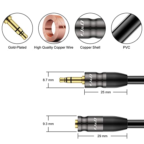 Cable de extensión AUX 3.5mm macho a hembra de 15 pies miniatura 2