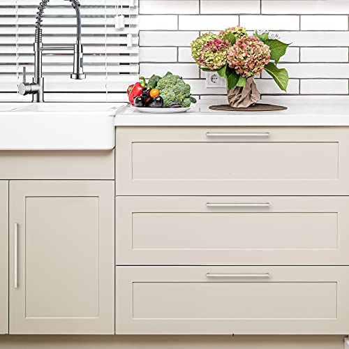 Image of Ravinte 20 Pack 12-3 /5 Inch Kitchen Square Cabinet Handles Satin Nickel Pulls Brushed Nickel Kitchen Cabinet Hardware Handles for Cupboard Drawer Pulls