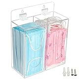 SEANADO Face Mask Dispenser Box Acrylic Gloves Holder Hygiene Station with Lid for Disposable Emesis...
