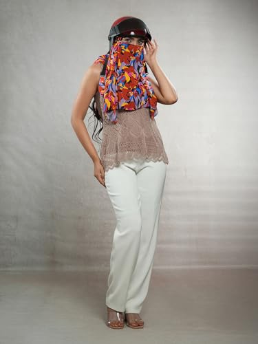 Image of Multipurpose Mask Cum Scarf for Women Cotton I Face Cover for Women I Sun Protection and Summer Wear Scarf