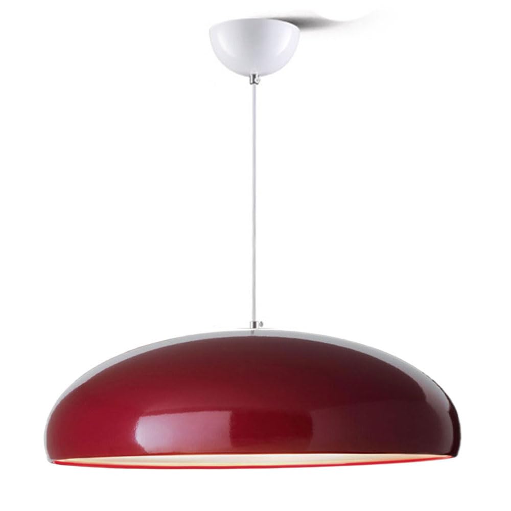 THAELY 60cm Orange Pendant Light Dome 1-Light Large Lampshade Mid Century Hanging Light Unique Metal Paint Ceiling Chandelier In Gloss Finish For Kitchen Island Dining Room Bar
