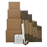 UBMOVE 4-5 Moving Room Kits, Basic Moving Boxes Kit #4 With Supplies, 4 Room Moving Kit, Corrugated Packing Boxes