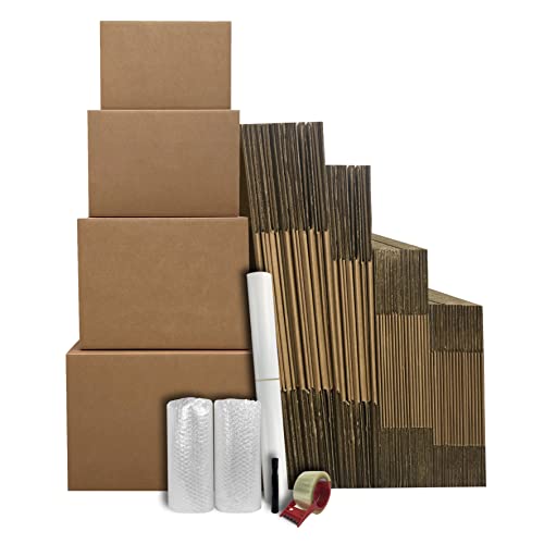 UBMOVE 4-5 Moving Room Kits, Basic Moving Boxes Kit #4 With Supplies, 4 Room Moving Kit, Corrugated Packing Boxes