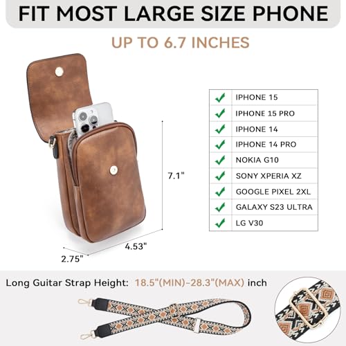 Image of BOSTANTEN Crossbody Bags for Women Cell Phone Purse Leather Wallet Handbags with Card Slots