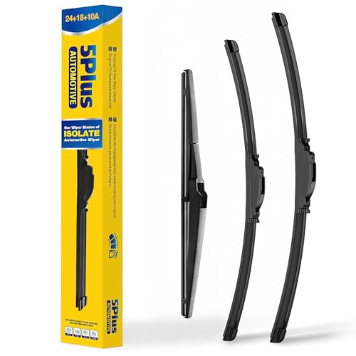 Image of Wipers Replacement for Jeep Compass 2018-2023 Windshield Wiper Blades,24 inch+18 inch Windshield Wipers with 10 inch Rear Wiper Blade - Factory Fit & All-Season OEM Quality (Pack of 3)