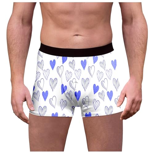 Vhersily 2025 - Hamaca para hombre para San Valentín, calzoncillos con estampado de corazón, reina de corazones corriendo confort masculino, azul, XXL