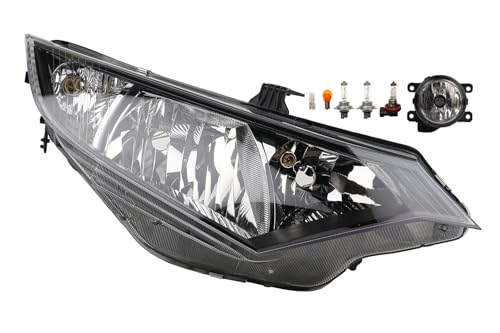Johns, Faro halógeno delantero apto para Honda Civic 02/2012-12/2014 H7 H7 derecha + faros antiniebla + bombilla