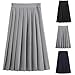 Girls Back to School Pleated Maxi Skirt Classic Elastic Waist A-Line Uniform Skirts for 11-18 Years