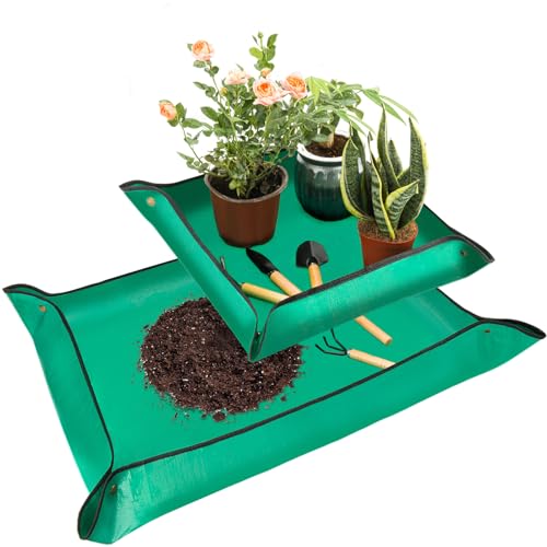 Baajric 2PCS Repotting Mat Excellence Indoor Waterproof Plant Transplanting Mat Professional Gardening Mat Supplies (gardening tools are not included)