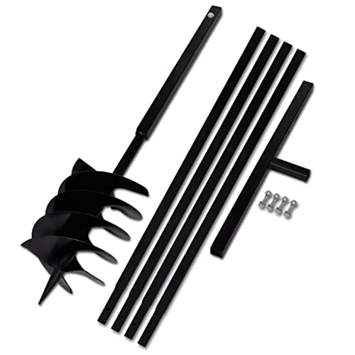 vidaXL Bêche et tarière Manuelle 200 mm avec Rallonge 5 m Acier