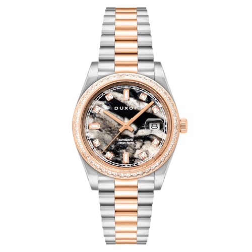 DUXOT Men's 40mm Serenata Automatic Limited Edition Grey Crystal Watch with Solid Stainless Steel Bracelet DX-2058-HH