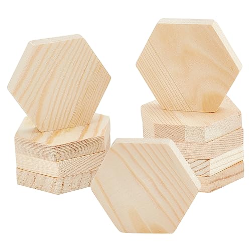 NBEADS 10 Piezas de Recortes Hexagonales de Madera, 2.09' Hexágono de MDF Grueso, Rebanadas En Blanco Con Forma de Hexágono, Sin Acabado