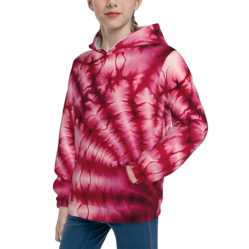 Colorful Rainbow Tie Dye Hoodie Youth Hooded Sweatshirt 3D Digital Printed With Pockets Tops4