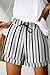Angerella Womens Shorts with Pockets Summer Fashion Casual Shorts for Women Comfy Elastic Waist Lightweight Loose Stripe Short Pants L