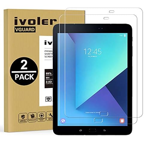 ivoler Kompatibel für Schutzfolie Samsung Galaxy Tab S3 9.7 Zoll / S2 9.7 Zoll, 9H Härte, Anti- Kratzer, Bläschenfrei, 2.5D Runde Kante Cover