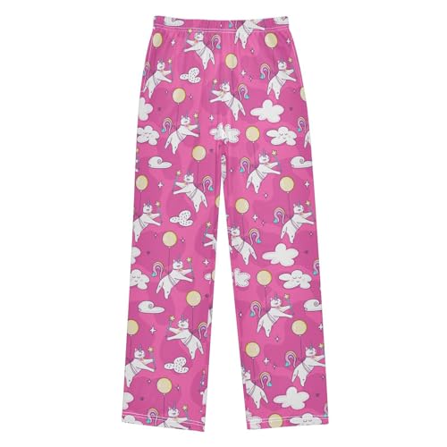 Boys' Pants Cute Unicorn Cat Balloon Long Bottoms Jogger Pants Elastic Waist Trousers with Pockets S-XL