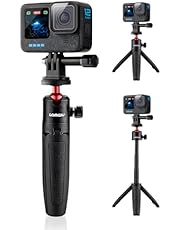 Lammcou Mini treppiede Actioncam con asta di prolunga compatibile con GoPro, Selfie Stick Vlog Grip e adattatore per treppiede per Hero 12 11 10 9 8 7 Insta-360 Go3 Go2 X3 X2 Selfie Tripod