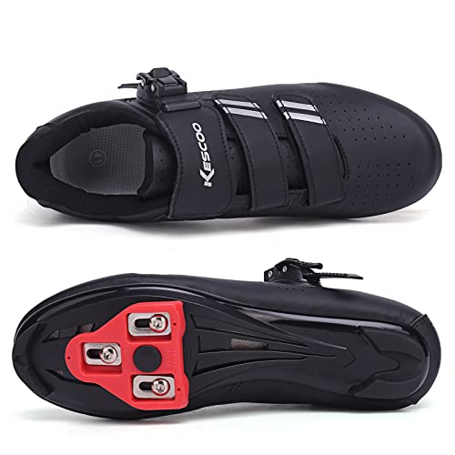 Image of Cycling Shoes for Men and Women, Compatible with Peloton Bike Shimano SPD & Look ARC Delta for Indoor Spin Cycle Road Bike Shoes with Delta Cleats Pre-Installed, black, 7 UK