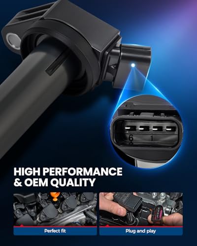 Image of KAX Ignition Coils & Spark Plugs Set Fit for RAV4 2009-2014, 2016-2018 2.5L | (w /tool) Camry 2010-2017 2.5L, 4Runner 2013-2019, 2021-2023, Venza 2009-2015 2.7L, Highlander 2009-2019 2.7L UF487