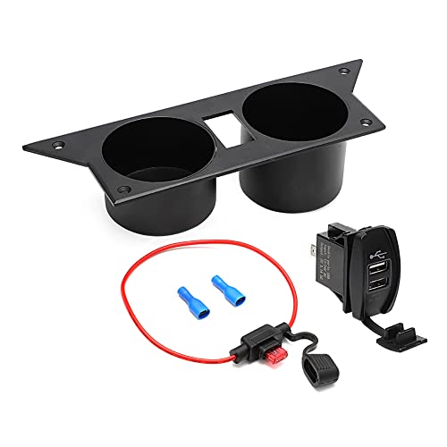 WIKIBB Water Cup Holder for 3rd Third Gen Chevrolet Camaro 1982-1992, Upgraded USB Charger Alloy Steel Cup Holder Insert for Camaro for Center Console Black