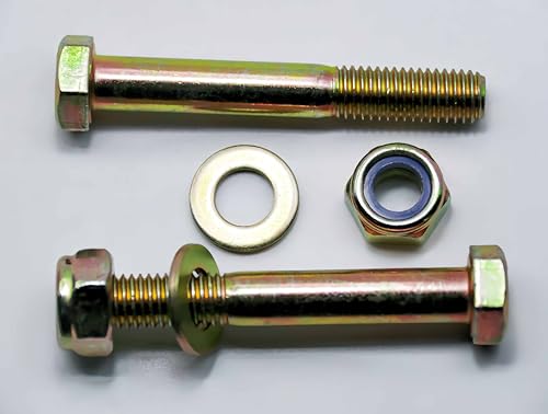 Image of M10 x 70mm Hex Head Bolt and Nylon Lock nut Flat Washer Assortment Kit by Color Galvanization,Alloy Steel,Grade 8.8.(8pcs Pack) by Metalsuberg
