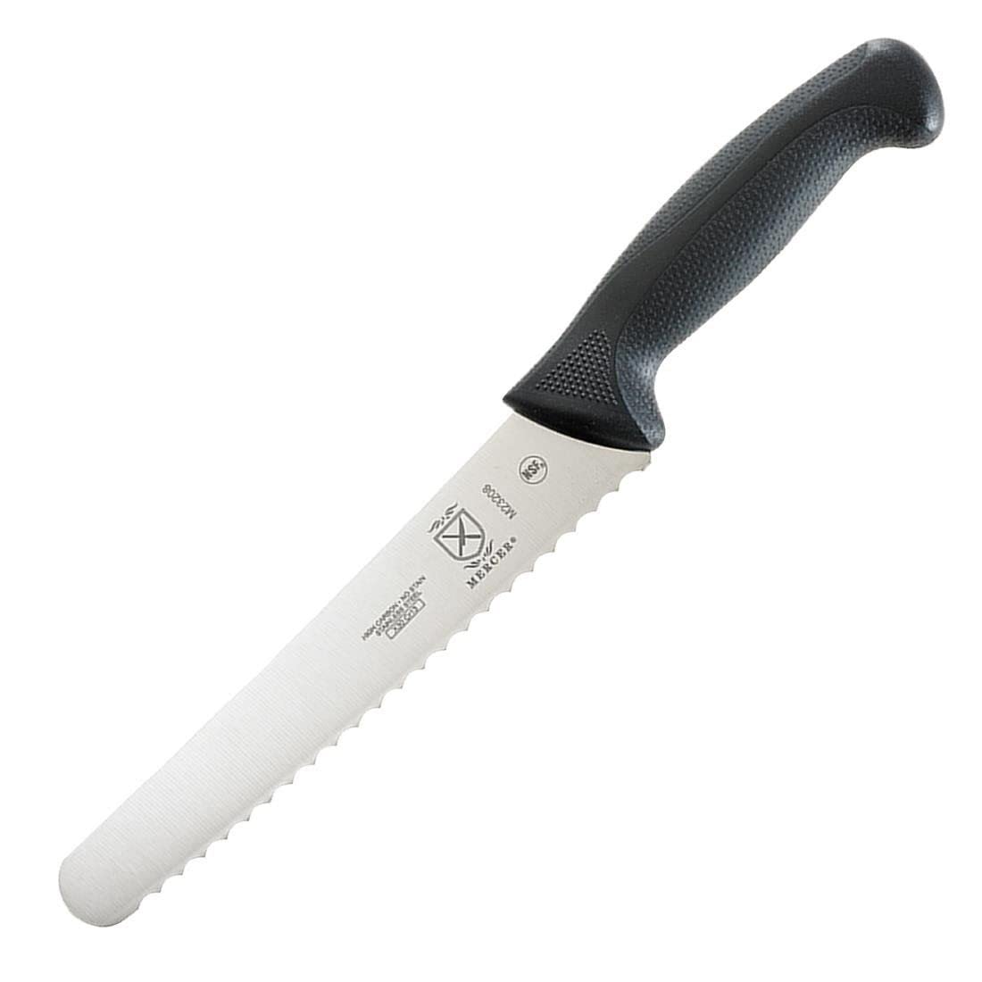Mercer Culinary M23208 Millennia Black Handle, 8-Inch Wavy Edge Wide, Bread Knife