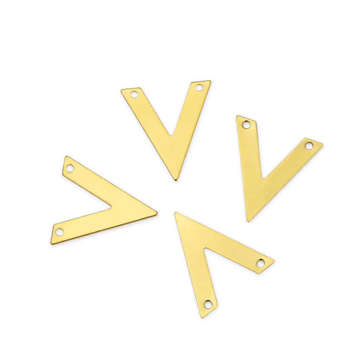 Adabele 20pcs Tarnish Resistant Gold Letter V Charm Alphabetical Component 20mm Beading Connector Link 2-Hole For Earrings Necklace Jewelry Making BFW-D2