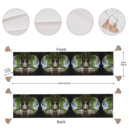 Chemin de table macramé fait main haut de gamme à pompons pour table de réception prestigieuse - 5