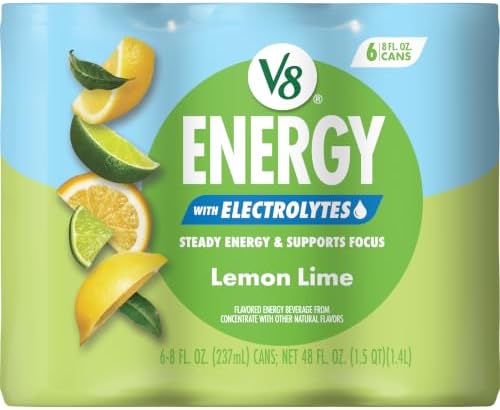 V8 Energy Lemon Lime Beverage, 6 Count 8 Fl Oz - 3