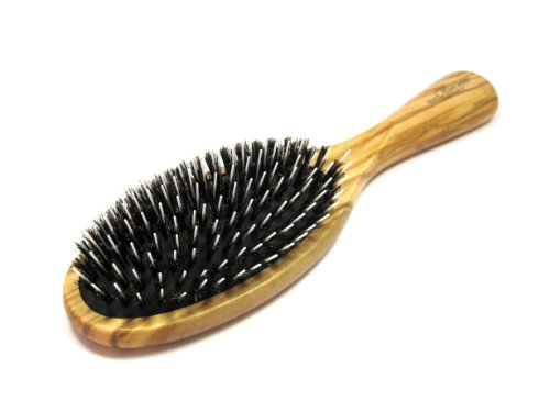 Brosse en poils de sanglier et bois d'olivier précieux Golddachs 11 rangs pour cheveux éclatants