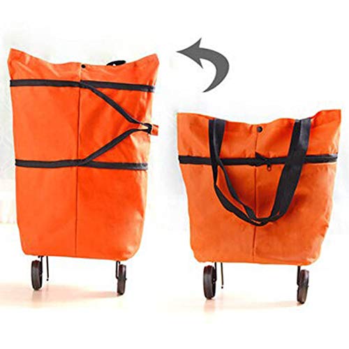 Carre Mark Foldable Wheel Trolley Shopping Bag Portable Cart Folding Home Travel Luggage