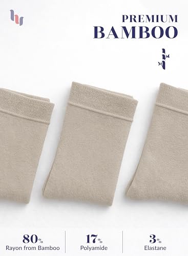 Image of Hugh Ugoli Women's Thin Soft Rayon Derived from Bamboo Crew Socks for Dress, Trouser, Seamless Toe & Non-Binding, 5-8 /9-11