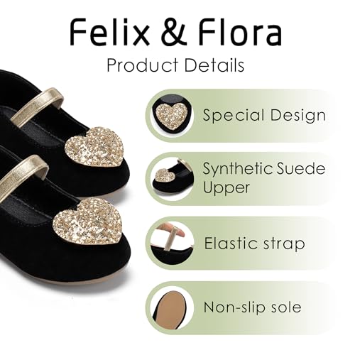 Image of Felix & Flora Toddler Flower Girl Dress Shoes - Baby Girl Ballet Mary Jane Flats for Party School Wedding