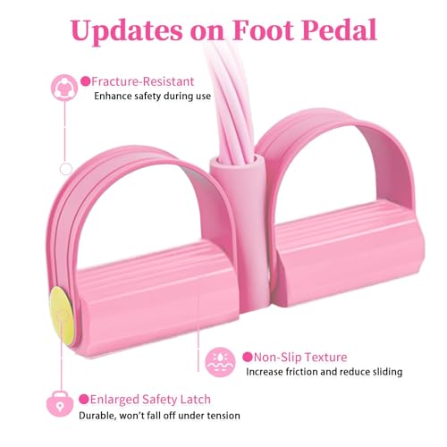 JClorix 6-Röhren Pedal-Widerstandsband – Sit-Up Zugseil für Zuhause | Bauchtrainer Beintrainer Po Trainer NBR-Tuben Schaumgriffe für Yoga Pilates