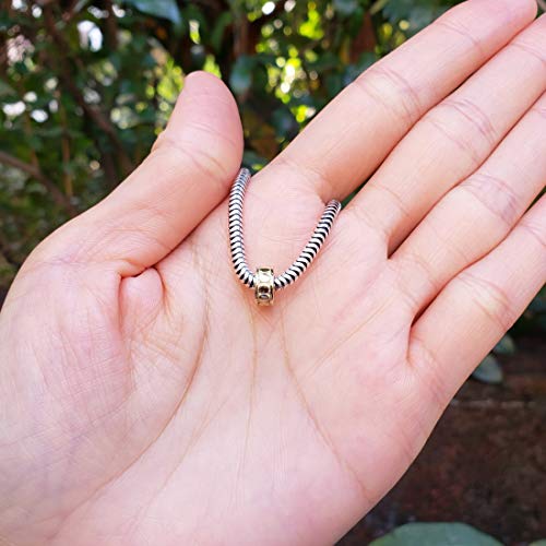 Adabele Solid Sterling Silver Rubber Charm Stopper Clip Spacer Beads Hypoallergenic for 3mm Snake Chain Bangle Leather Bracelet Personalized Women Jewelry4