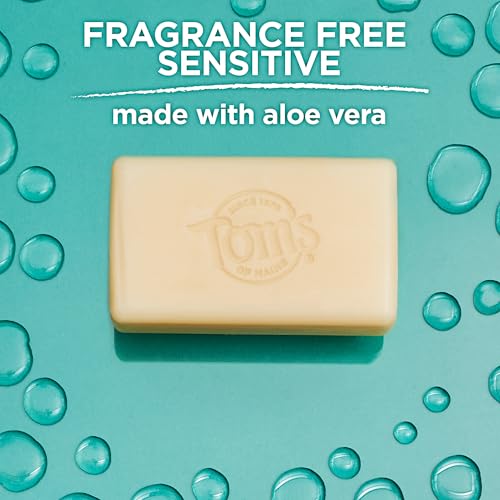 Image of Tom's of Maine Natural Beauty Bar Soap For Women and Men, Fragrance Free, Sensitive Skin, 5 oz Bar (Pack of 6)