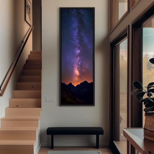 Voie lactée tableau vertical grand format 50x150cm pour salon