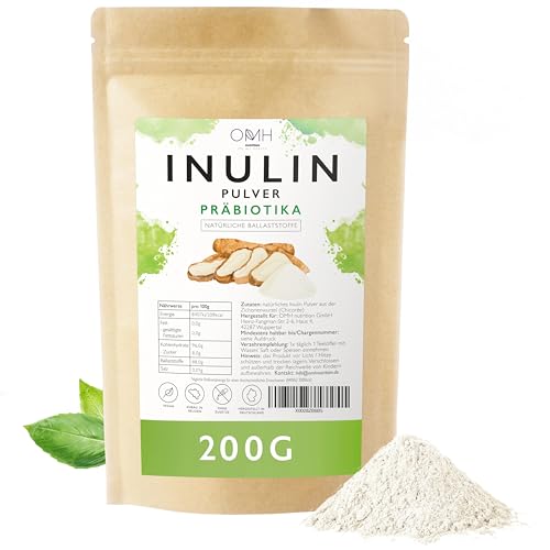 Inulin Pulver Präbiotika Ballaststoffe 200g (0,2kg) Anbau in Europa Zichorien Wurzel vegan