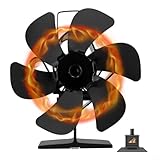 YobiLife Ventilador de estufa para chimenea con 6 aspas, alimentado por módulo termoeléctrico, ventilador silencioso de menos de 25 dB, mejora la circulación del calor y ahorra combustible de manera