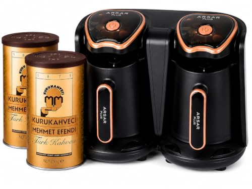 Double pot Turkish Coffee Machine FREE + Mehmet Efendi Turkish Coffee Pack of 2